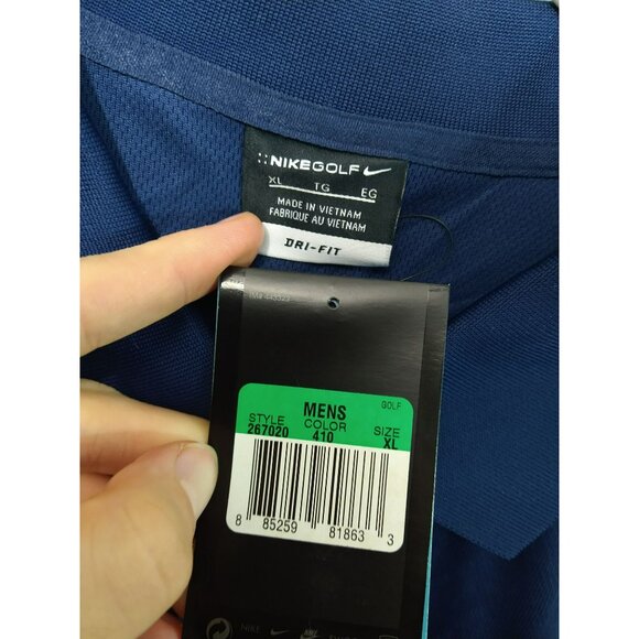 Nike Golf Shirt Men XL Blue Polo Miller Lite Dri Fit Performance Short Sleeve - Picture 5 of 8